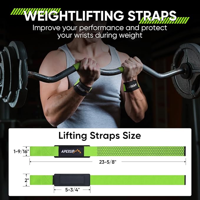 Weight Lifting Straps for Weightlifting, Lifting Wrist Straps Gym, Deadlift Strap, Anti Slip Silicone Weightlifting Strap Men Women Powerlifting, Strength Training