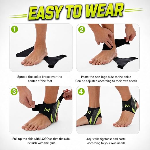 Ankle Brace & Lace-Up Support Stabilizer - Green | For men & women: adjustable straps for high compression. Ideal for basketball, sports recovery & daily protection.