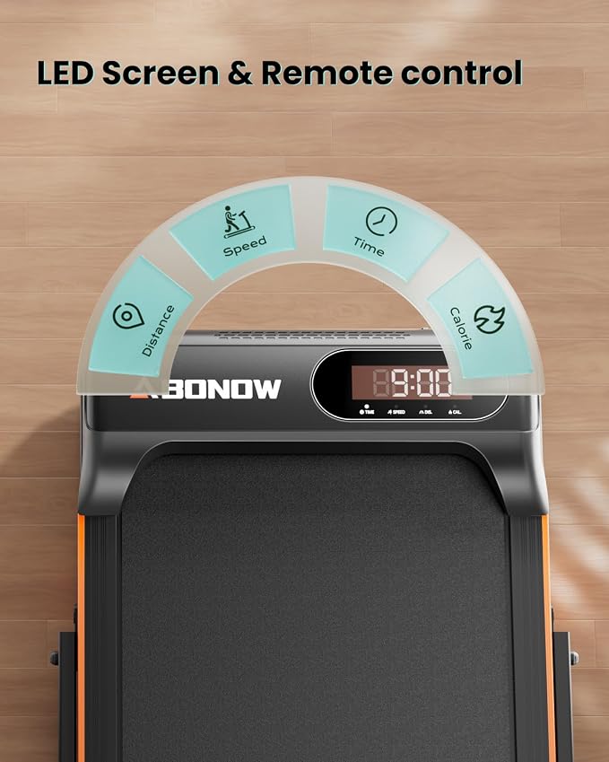 Abonow Walking Pad Treadmill with Handle Bar for Home Office | 3.0HP Compact Treadmills, 8% Manual Incline 2 in 1 Under Desk Walking Machine, LED Display, 265 LBS Capacity