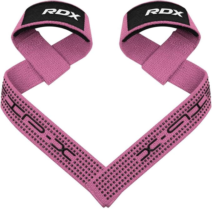 RDX Lifting Straps for Weightlifting –100% Cotton Heavy Duty Gym Wrist Strap with 5MM Neoprene Padding, 60CM Anti-Slip Hand Grip Wraps for Deadlifts Powerlifting Workouts Strength Training, Men Women
