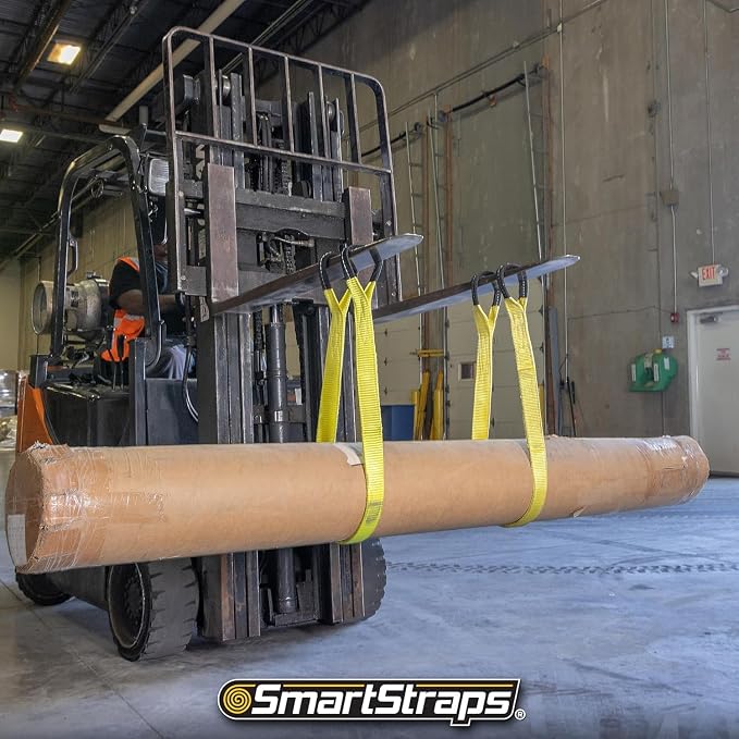 SmartStraps 2”x6’ Nylon Webbing Sling (1pk) – 6,400lb Vertical Lifting Capacity – Safely Lift Heavy Loads, Made with Strong Flexible Webbing, Small, Yellow