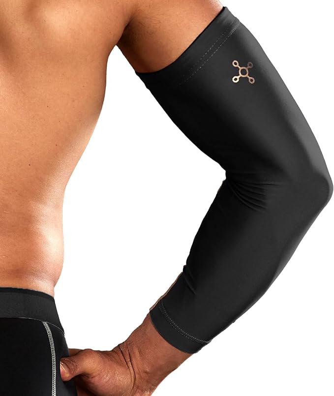 Tommie Copper Arm Compression Sleeve 15-20 mmHg, 100% Copper & Zinc Infused