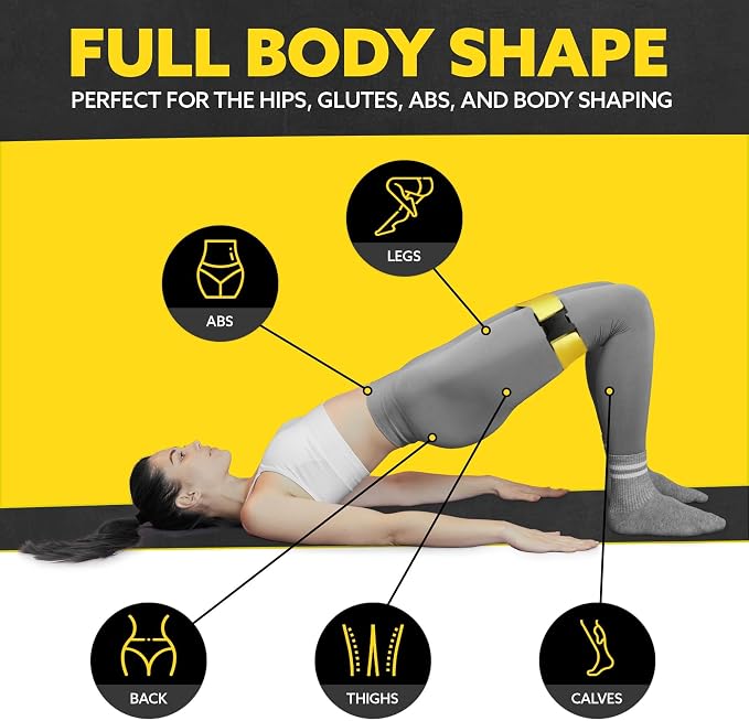 Fabric Resistance Bands for Working Out, 5-Band Set for Legs and Glutes | Booty bands for women and men, 5 resistance levels, for glute activation, hip training, squats, lunges and physical therapy