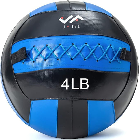 JFit Wall Ball – Premium Soft Weighted Exercise Ball for Strength, Conditioning, Gym & Home Workouts, 4-30 LB