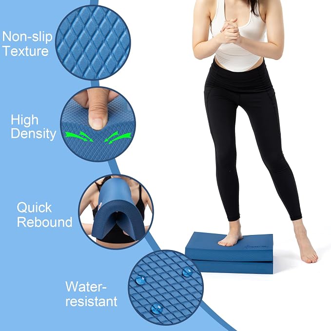 StrongTek Foam Balance Pad, High-Density TPE, 15.8 x 13 x 2 in, Non-Slip | Water-Resistant, Supportive Cushioning, Kneeling Support, Core Strength and Stability Training, Physical Therapy and Yoga