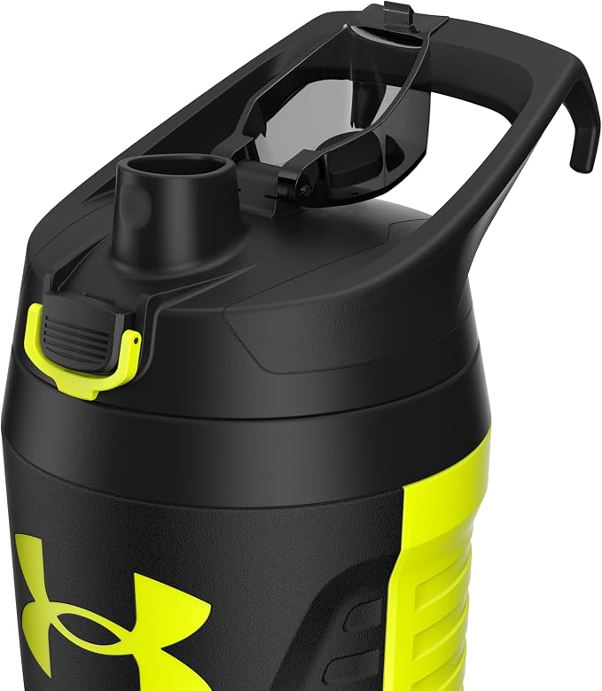 Under Armour 32 oz Insulated Water Bottles - Sports Water Jug with Fence Hook, Leak Resistant for Baseball, Football & More, 32 oz Insulated, Hi Vis Yellow/Black