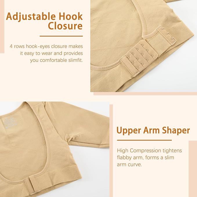 ONEW Upper Arm Shaper Compression Sleeves For Women Post Surgery Slimming Posture Corrector Tops Shapewear