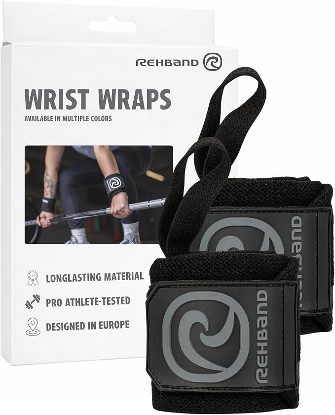 Rehband Wrist Wrap 1 Pair, Wrist Wraps Weightlifting, Training 18 inch, Wrist Wrap, Comfortable & Stabilizing Wrist Supports For Gym