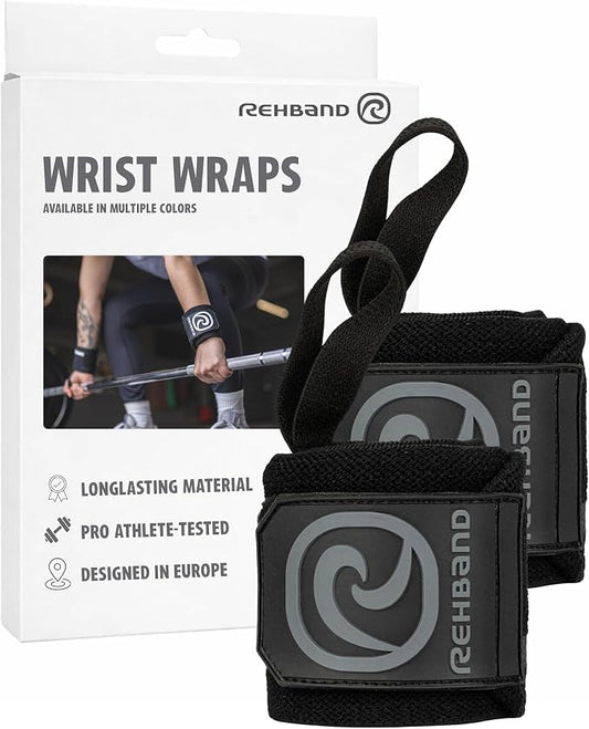 Rehband Wrist Wrap 1 Pair, Wrist Wraps Weightlifting, Training 18 inch, Wrist Wrap, Comfortable & Stabilizing Wrist Supports For Gym