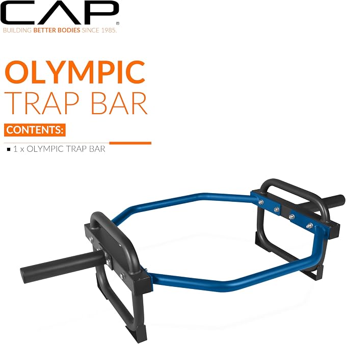 CAP Olympic Trap & Shrug Bar with Elevated Grip, 500-Lb Capacity