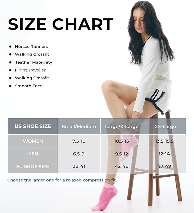 FITRELL Ankle Compression Socks for Women & Men - 5/6 Pairs Cushioned Arch Support Running Socks, Plantar Fasciitis Relief