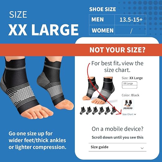 6 Pairs Compression Socks Men & Women Ankle Brace Plantar Fasciitis Socks | Ankle Compression Sleeve with Arch Support for Plantar Fasciitis Relief, Achilles Tendonitis Relief, Heel Pain & Swelling