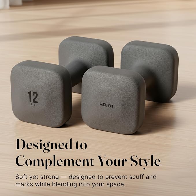 WeGym Square Dumbbells for Home Gym, Hand Weights for Strength Training