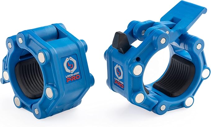 Lock-Jaw PRO 2 Barbell Collars with Magnets Barbell Clamps - 1 Pair Heavy Duty Bar Clamps for 2” & 50mm Olympic Bars – Secure Weight Bar Clamps for Strength Training & Home Gym Accessories