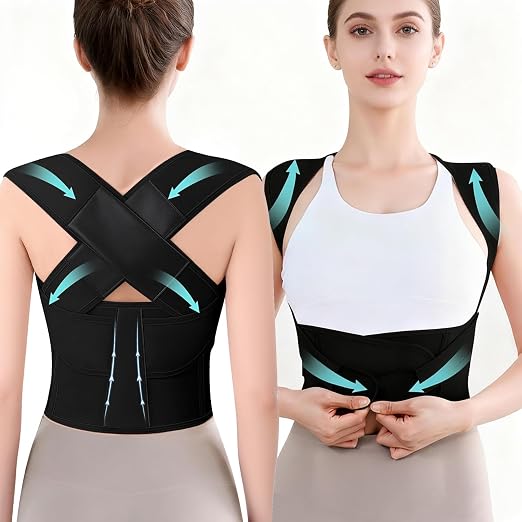 Back Brace Posture Corrector for Women and Men Full Support for Posture Correction & Scoliosis Hunchback Corrector de Postura para Hombre y Mujer Upper Thoracic Back Straightener Black, XX-Large