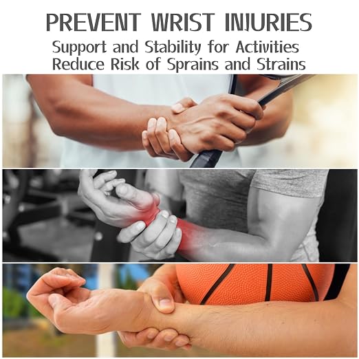 2-Pack Universal Wrist Braces - Support for Left & Right Hand | Versatile, adjustable wrist support for sports & daily active wear. Relieves carpal tunnel pain without limiting mobility