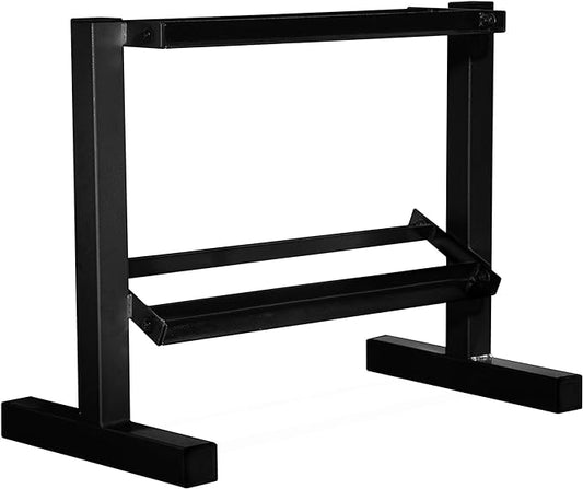 Cap 24-Inch Dumbbell Storage Rack for Home Gym, 2-Tier Heavy-Duty Weight Rack for Hex Dumbbells, Space-Saving Steel Free Weight Organizer Stand, Holds 5lb - 25lb Pairs