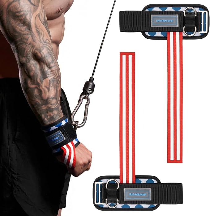 M MANUEKLEAR Wrist Straps for Weightlifting, Gym Lifting Straps with D Rings for Cable Machine,Weight Lifting Wrist Wraps for Men Women