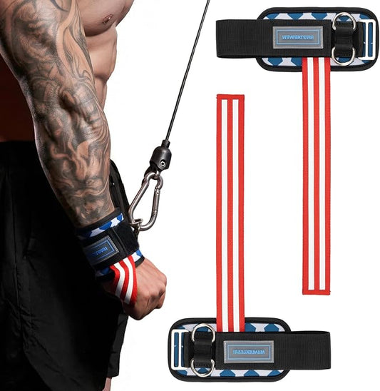 M MANUEKLEAR Wrist Straps for Weightlifting, Gym Lifting Straps with D Rings for Cable Machine,Weight Lifting Wrist Wraps for Men Women