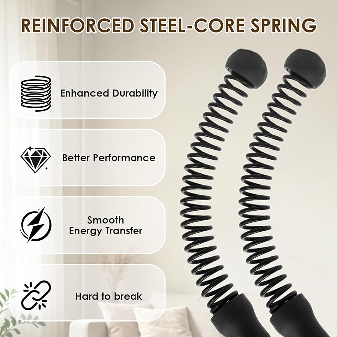 Ropeless Battle Ropes, 2-in-1 Weighted Cordless Ropes for Home Gym, Black | Portable design for strength building, HIIT & low-impact cardio. Versatile exercise equipment for men & women