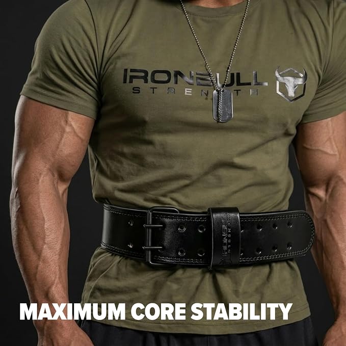 7mm Leather Weight Lifting Belt (IPF Approved) – 4” to 2” Tapered Weightlifting Belt for Powerlifting, Olympic Lifting, Gym & Workout – Back Support Belt for Men & Women