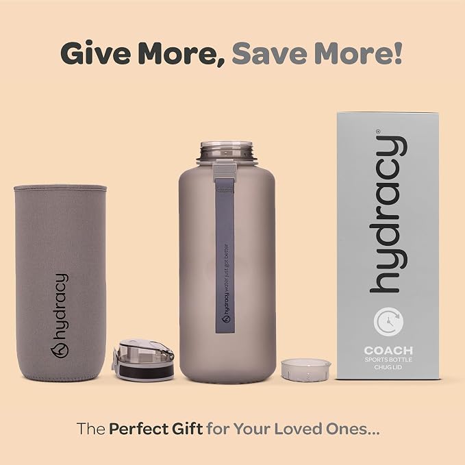 Hydracy 2L Large Water Bottle, 100% BPA Free Tritan Plastic, Leakproof, Zero Condensation, Motivational Timeline, Safe, Non-Toxic, Durable, Smart Design | BPA-Free Tritan, Leakproof Flip-Top Lid,No-Sweat Sleeve,Carry Strap,Daily Intake Tracking for Gym...