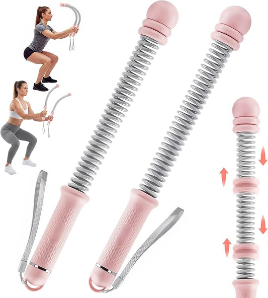 Adjustable Ropeless Battle Ropes for Home Gym-Cordless Training Rope Fitness Equipment for Men & Women,Portable Arm Exerciser Rope for Strength Building, HIIT and Low-Impact Aerobic Training (Pink)