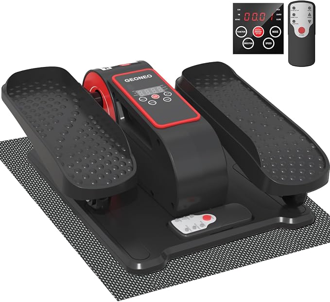 Under Desk Elliptical Machine, Electric Elliptical Leg Exerciser for Senior | Quiet and Compact Electric Seated Pedal Exerciser for Home with Monitor, Remote Control and 12 Adjustable Speeds