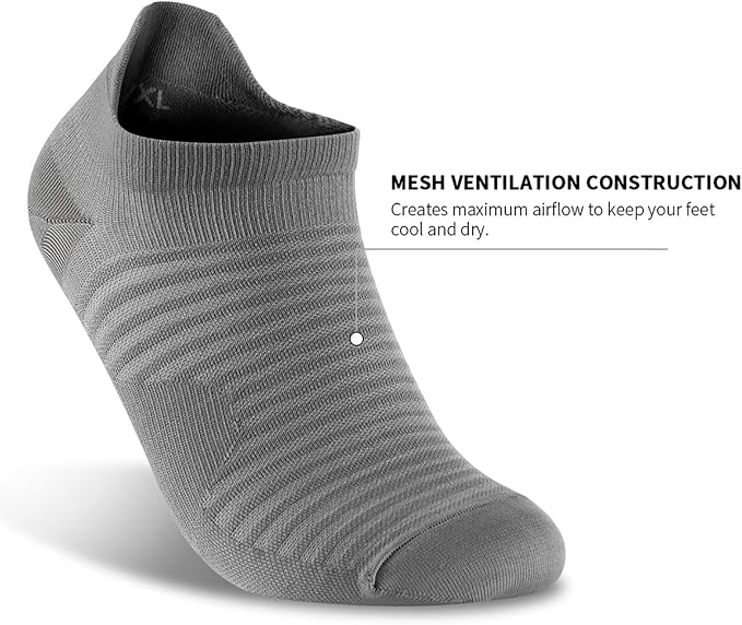 Ankle Compression Socks Men & Women with Arch Support for Running 6 Pairs | Low Cut Ankle Socks with Tab, Breathable Socks for Walking, Gym, Yoga, Cycling, Travel, or Everyday Use