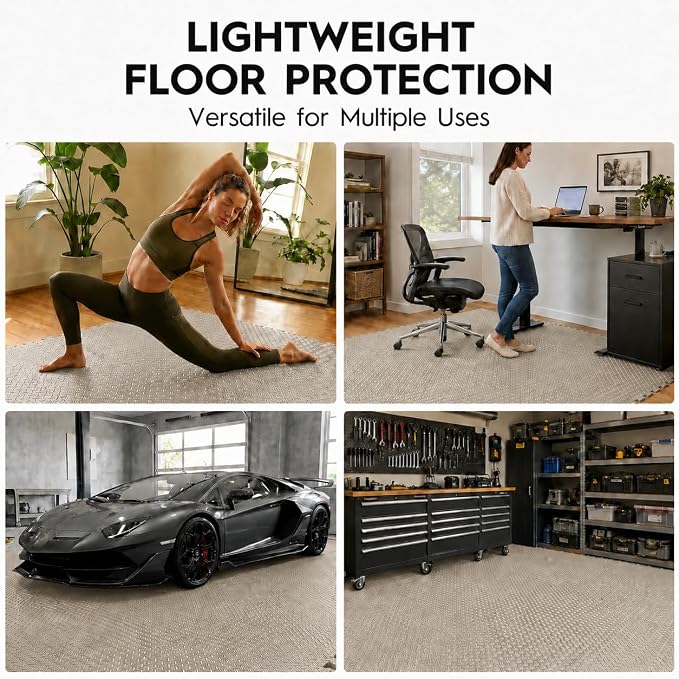 18pcs Puzzle Exercise Mat, 12.6"x12.6"x0.4", 18sqft EVA Interlocking Foam Floor Tiles, Protective, Water-Resistant Flooring for Home Gym & Workout Equipment