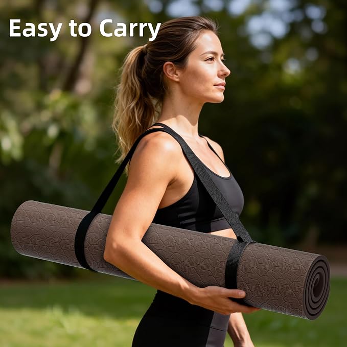 HAHE Extra Wide Yoga Mat, 72"x40"x0.4"Thick, Large Exercise Mats | Oversized Non Slip Workout Mat with Strap for Yoga, Pilates, Fitness, Home Gym Studio, Yoga Mats for Men & Women