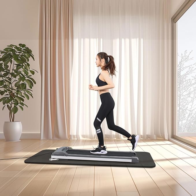 Treadmill Walking Pad Mat for Carpet Floors,23.6x60 Foldable Treadmill Mat for Hardwood Floors, Non-Slip Exercise Equipment Mat for Under Exercise Bike,Walking Pad & Elliptical,Noise Shock Absorption