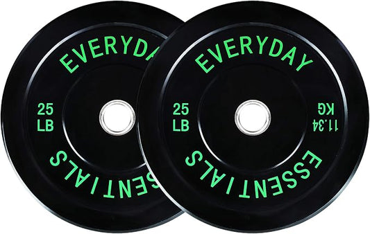 Fitvids 2-Inch Olympic Bumper Plates, Perfect Weight Plates for Weightlifting and Strength Training, Multiple Weights Available