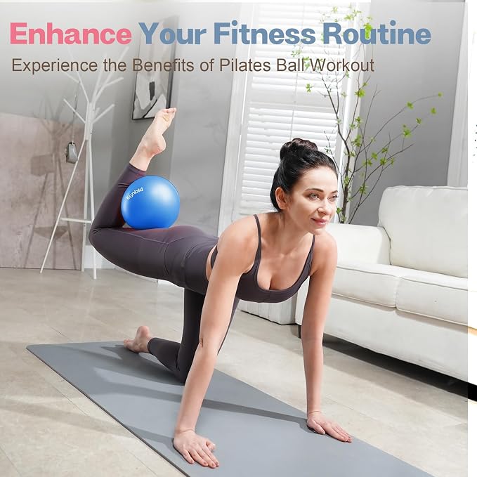 kisnbld Small Exercise Ball, 9 Inch Mini Pilates Ball, Anti Burst and Slip Resistant Mini Yoga Ball for Stability, Fitness, Physical Therapy, Stretching & Core Strength Workout at Home Gym & Office