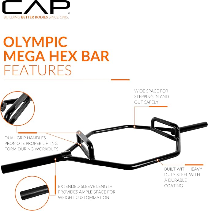 CAP Olympic Trap Bar | Heavy-Duty Hex Shrug & Deadlift Weight Bar