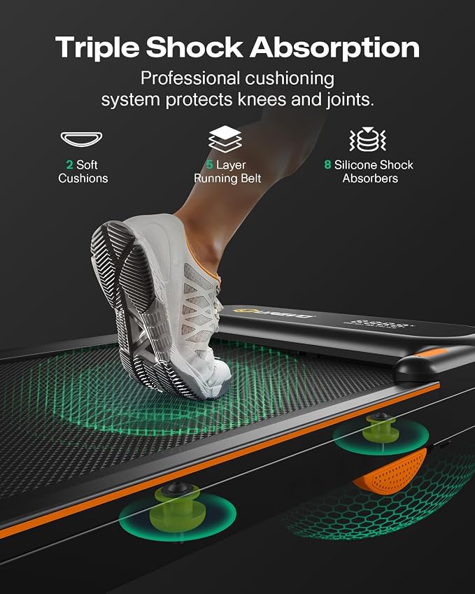 UREVO Strol 2E Smart 2-in-1 Folding Treadmill, Compact Walking Pad with Safety Handle, Plug and Play, Standing Desk Treadmill with Dual LED Display, Smart APP, Walking or Running for Home