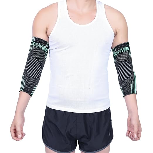 Doc Miller Elbow Compression Sleeves for Tendonitis, Women & Men, 1 Pair | Compression support, Arm Brace, Tennis Injuries, Bursitis Relief, Tendon Care, Active Use, Sports & Recovery