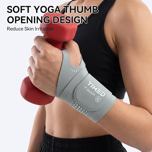 Ultra-Thin Wrist Brace Support for Carpal Tunnel, Grey | Wrist Brace for TFCC Tears, Elastic Wrist Wraps for Weightlifting, Typing, Gym, Day Night Wrist Support for Tendonitis, DRUJ