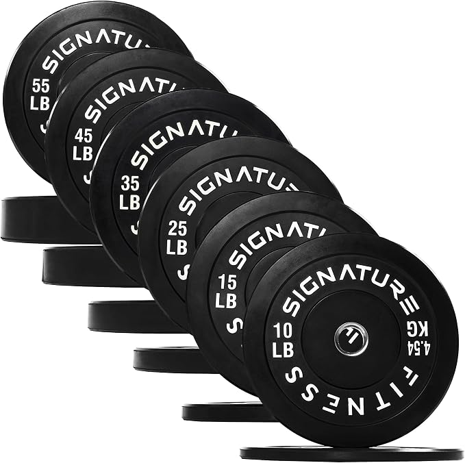 Fitvids 2-Inch Olympic Rubber Weight Plates Sets, Bumper Plates Set for Strength Training, 50-370 Lbs Multiple Options