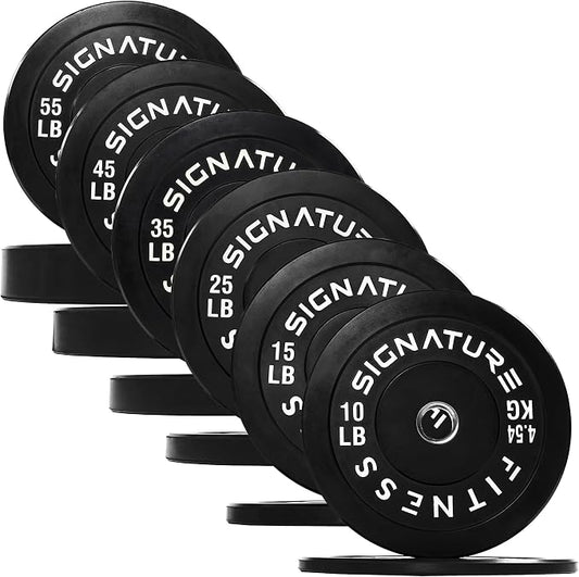 Fitvids 2-Inch Olympic Rubber Weight Plates Sets, Bumper Plates Set for Strength Training, 50-370 Lbs Multiple Options
