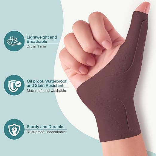 Wrist Thumb Brace Mommy Compression Stabilizer Waterproof Thumb Spica Splint for Arthritis,Trigger Finger,De Quervains Tenosynovitis,Tendonitis,CMC Joint Pain and Support-Women Men-Left or Right Hand