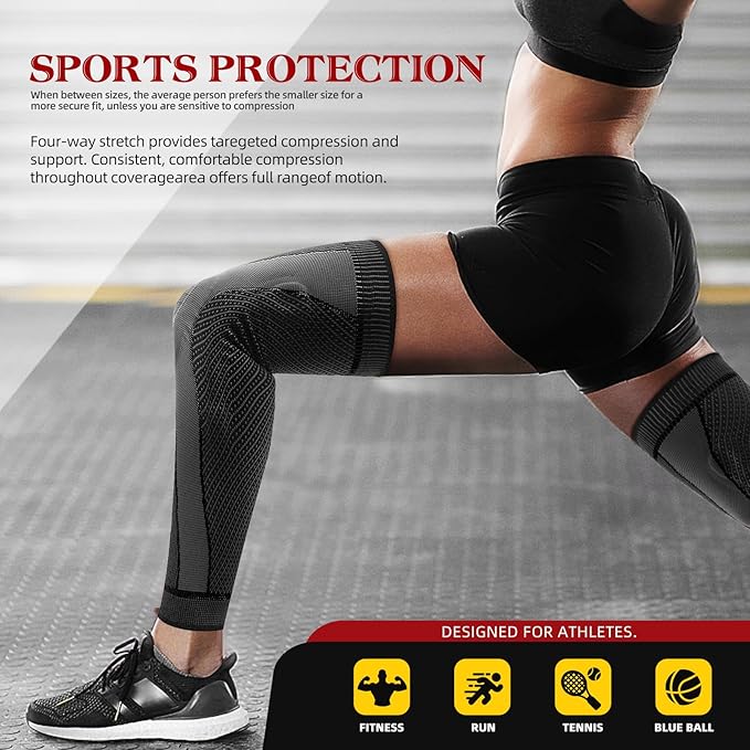 SKDK Full Leg Sleeves Long Compression Leg Sleeve Knee Sleeves Protect Leg, for Man Women Basketball, Arthritis Cycling Sport