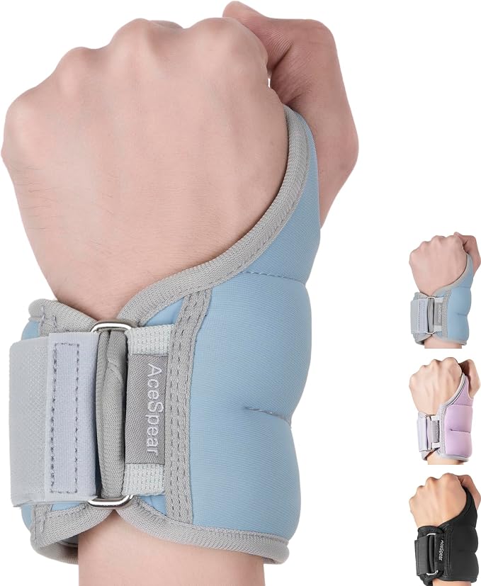 Wrist Weights with Thumb Loops Lock for Men Women 1lb*2 2lbs*2 3lbs*2 Ankle Weights Weighted Gloves for Running Strength Training Walking Exercises