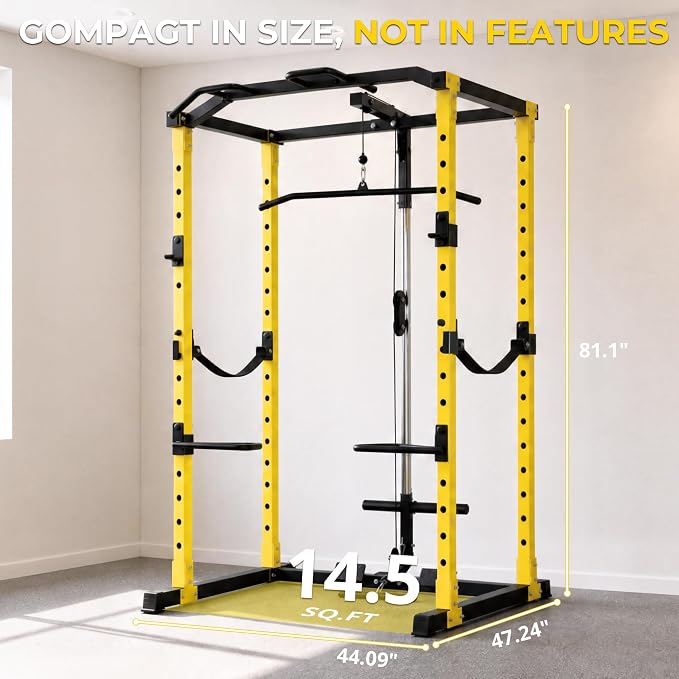 HulkFit Multifunction Heavy-Duty Power Cage Squat Rack, Home Gym,Multiple Sizes and Colors Available