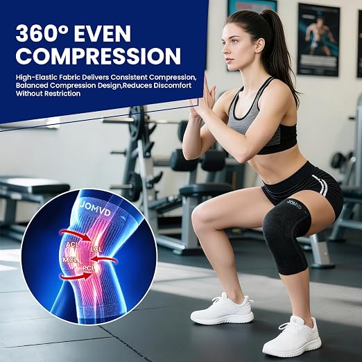 JOMVD Knee Compression Sleeve for Arthritis Pain – Knee Brace for Knee Pain Relief, Meniscus Tear, Inflammation, Circulation, Swelling & Injury Recovery – Anti-Slip Breathable Support for Women & Men, X-Large