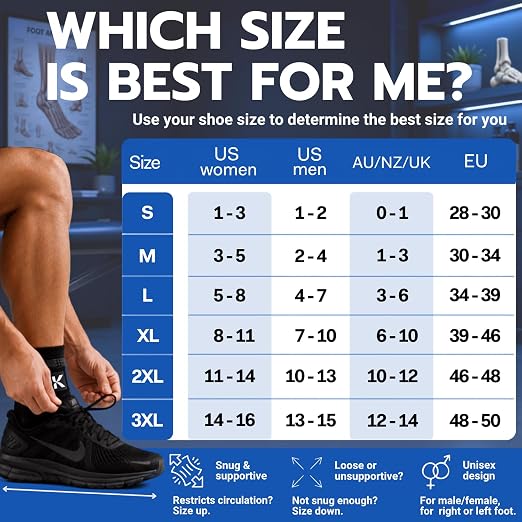 Ankle Compression Sleeve & Ankle Brace for Plantar Fasciitis Relief | Breathable arch support with adjustable straps for women & men; an Achilles tendonitis brace for running and work - 2 Sleeves