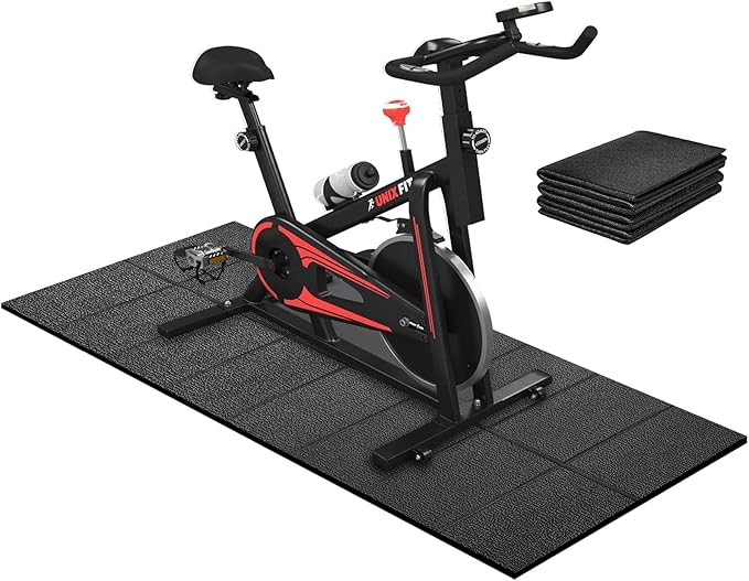 Treadmill Mat 63"x30", WERCHO Foldable Walking Pad Mat for Carpet Hardwood Floors 6mm Heavy-Duty Exercise Equipment Mat for Treadmill,Spin Bike,Elliptical Trainer,Exercise Equipment