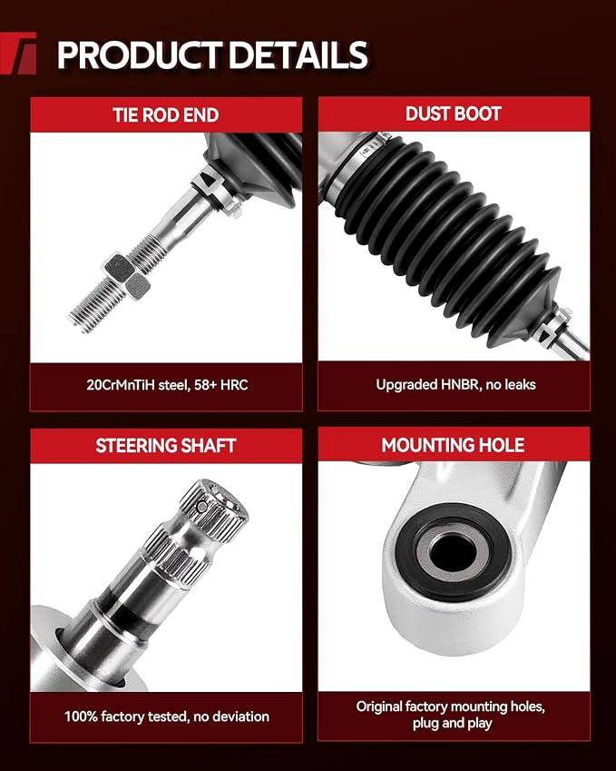 Torchbeam Power Steering Rack & Pinion Assembly Fit for 2008 2009 2010 2011 2012 Accord, Hydraulic System Steering, Replaces OEM 26-2746