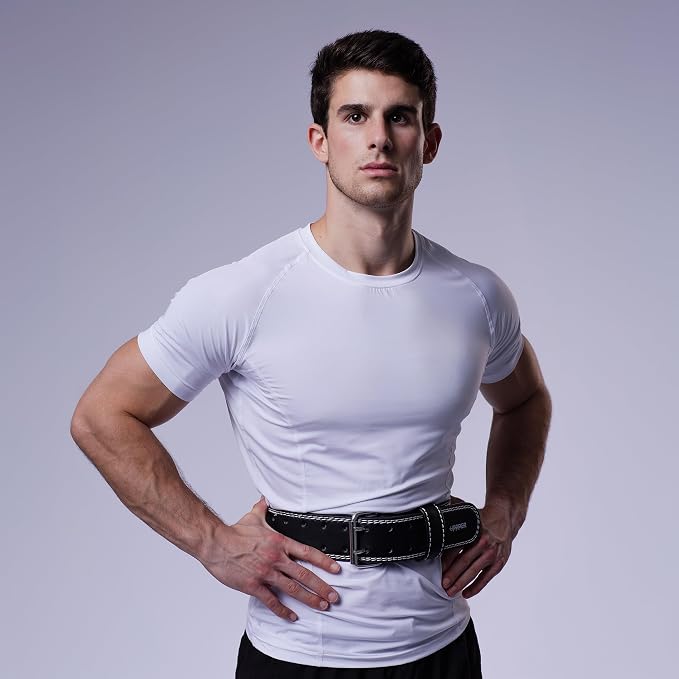 Weight Lifting Belt - Double Prong 4” to 2.5” Tapered Premium Lifting Belt for Men and Women - Ultimate Back Support For Weightlifting and Powerlifting | Premium Fitness Gear
