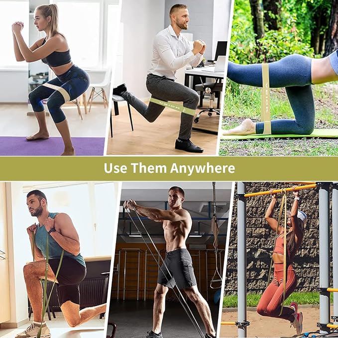 VEICK Pull Up Assist Resistance Bands for Home Gym | 100% Natural Latex, Non Slip Leather Texture, Space Saving, Versatile for Full Body Training, Home Gym